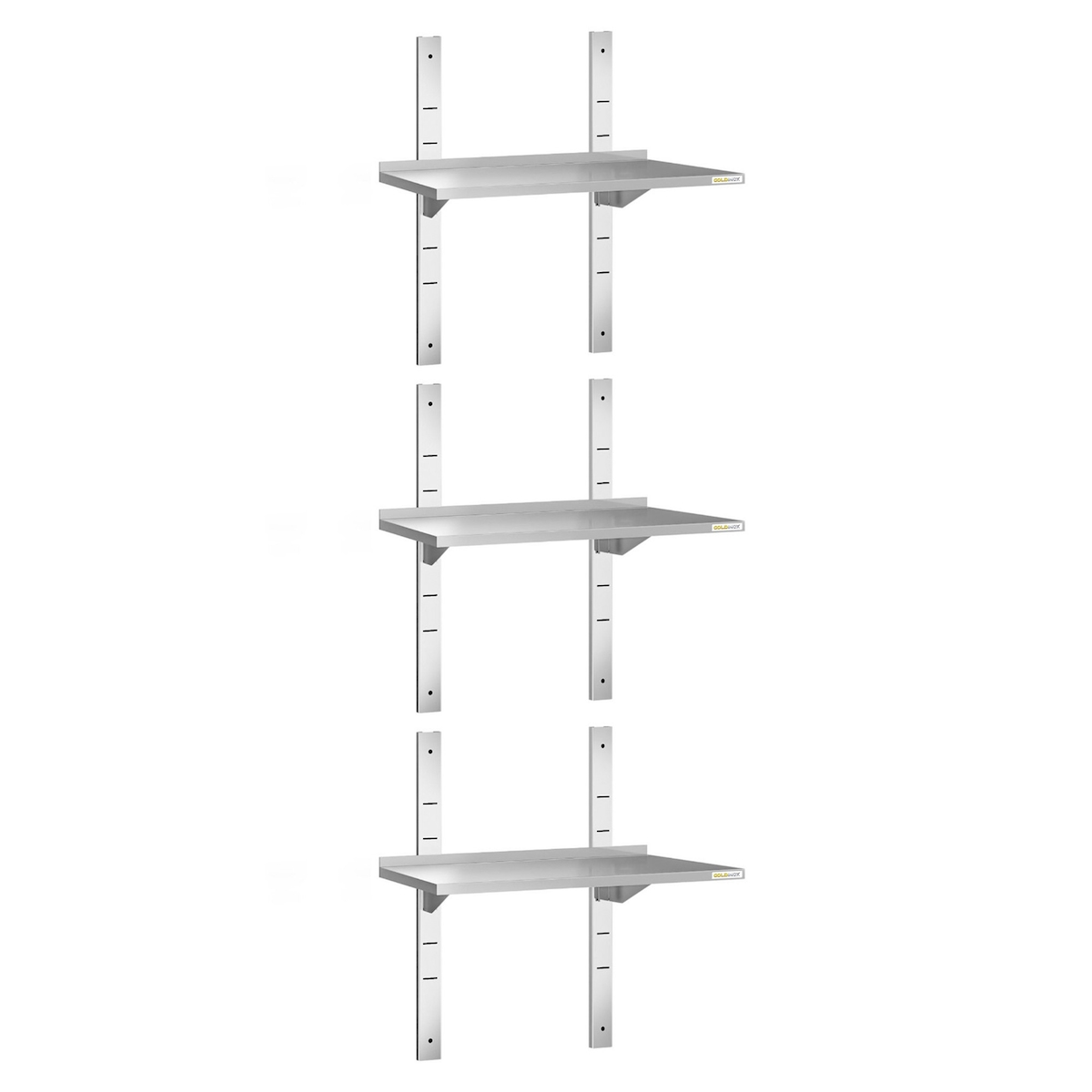 3er-Set Wandregale aus Edelstahl 600 x 300 mm PREMIUM - GOLDOX® - GOLDOX®. GOLDINOX Image