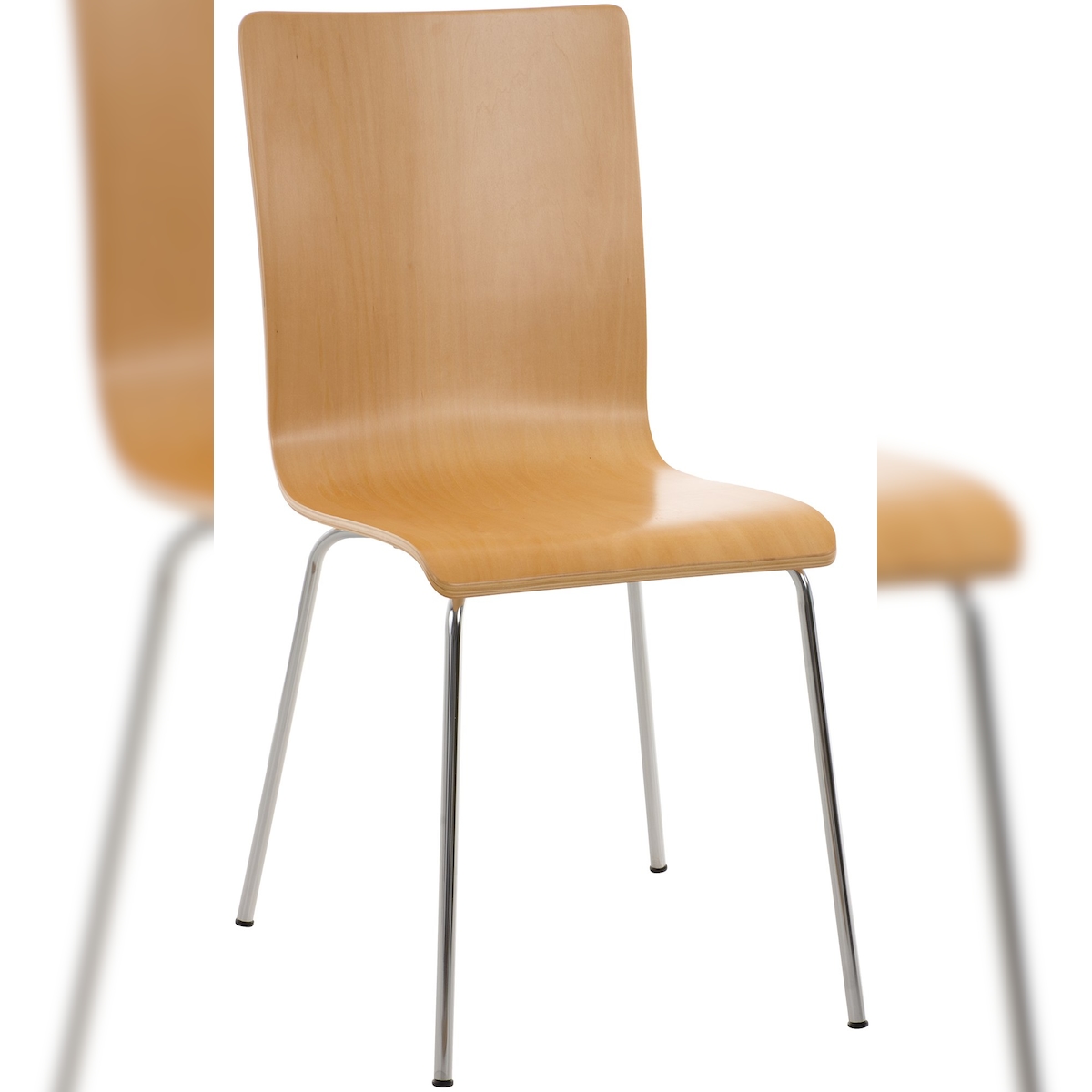 DELUKE Besucherstuhl TUNIS - Holz Natura 43x47x87 cm | Besucherstühle Konferenzstuhl Wartezimmerstuhl Bürostühle Bürostuhl Konferenzraum Wartezimmer Image