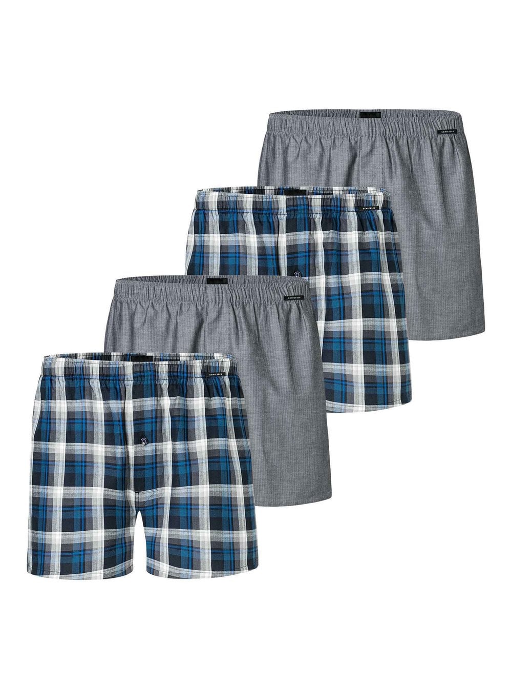 Schiesser Web-Boxershorts 4er Pack Herren mehrfarbig, XL Image
