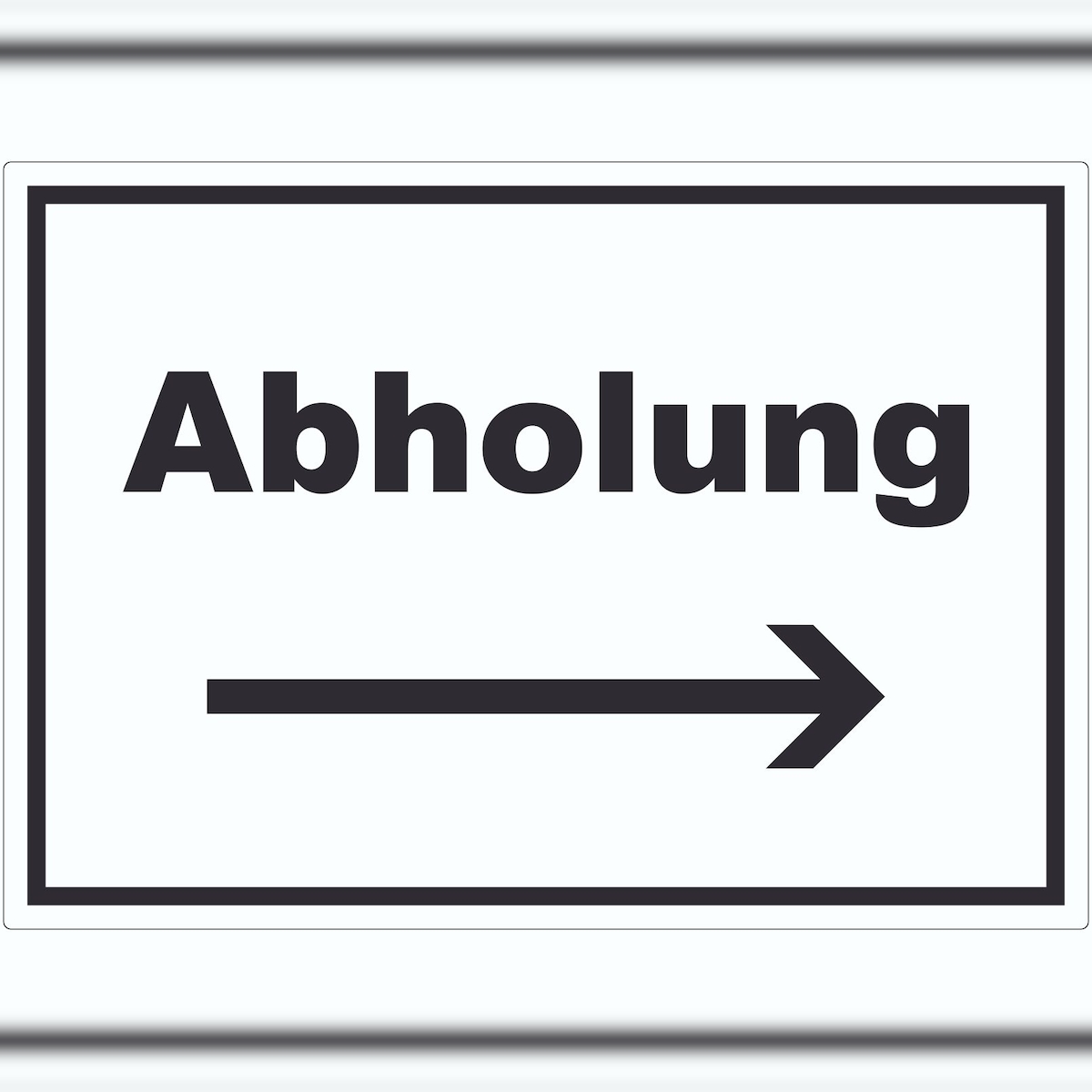 HB-Druck Abholung Aufkleber mit Text und Richtungspfeil rechts Post waagerecht A7 (74x105mm) Image