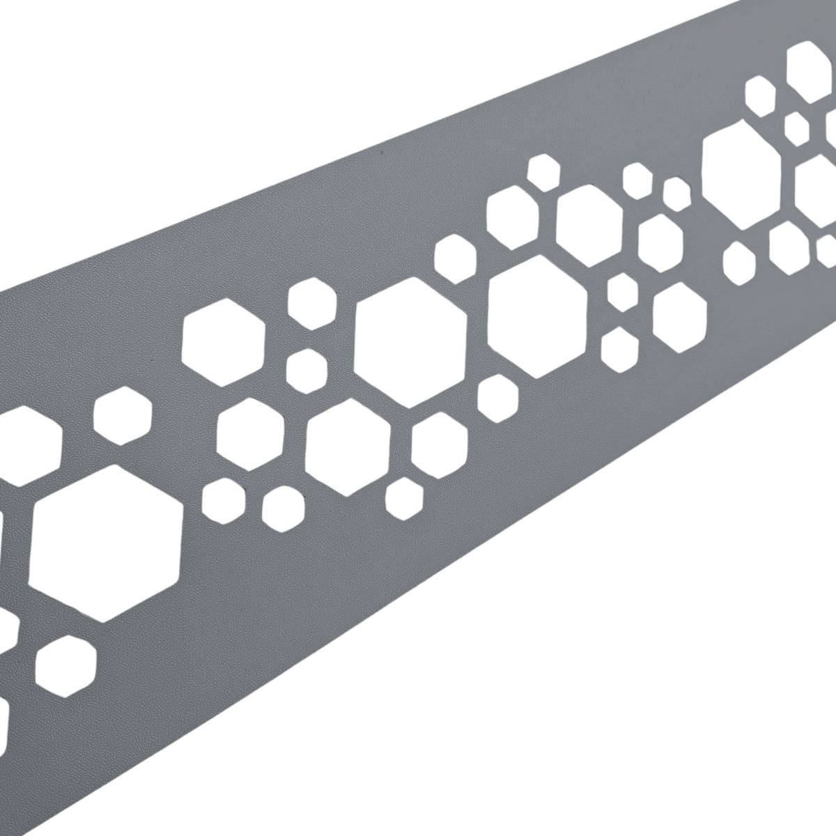 zaun|zu® Sichtschutz PREMIUM Dekor Hexagon Einzelstreifen Fenstergrau 2,55m Image