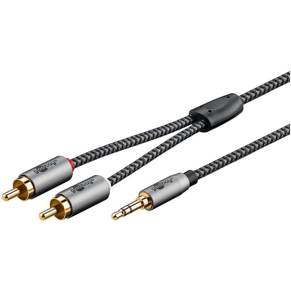 goobay Adapterkabel 3,5 mm Klinke/Cinch silber / schwarz 5.0 m Image