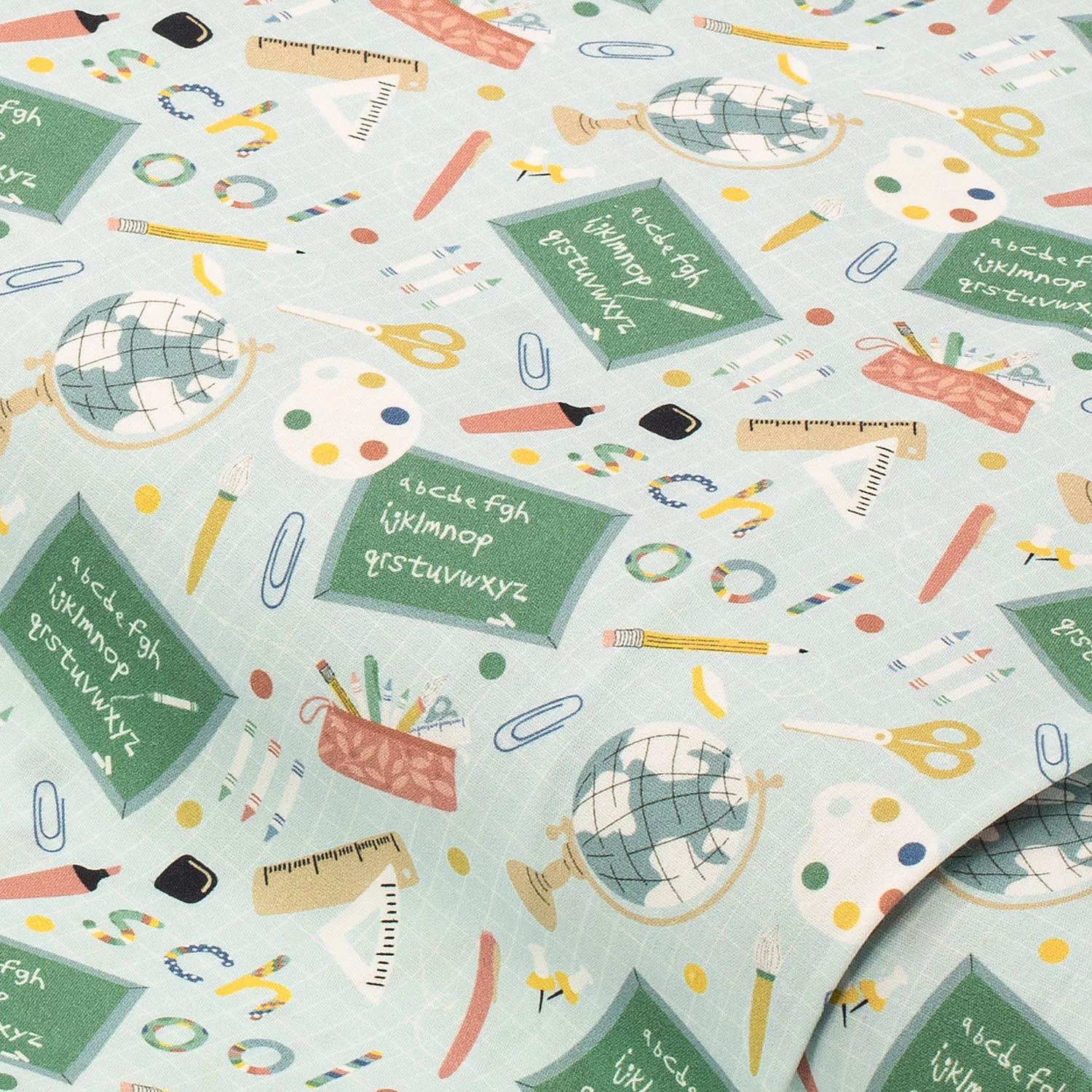 Baumwollstoff Schulzeit Dana, hellblau-color Image