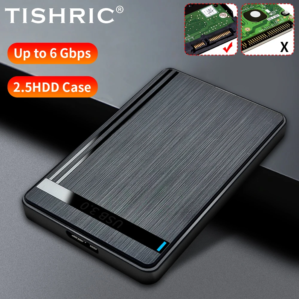 TISHRIC Externes Festplattengehäuse HDD SSD-Gehäuse für Festplatte 2,5 Zoll USB3.0 Externes Gehäuse für Gaming PS5 PS4 PC Laptop TV Image
