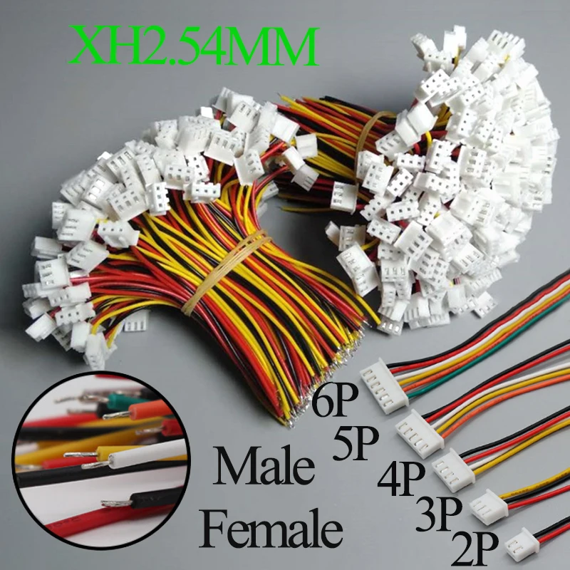 10PCS Micro JST XH 2.54 2P 3P 4P 5P 6PIN Maschio Femmina Connettore Passo 2.54mm Con Cavo Cavo di Ricarica Della Batteria