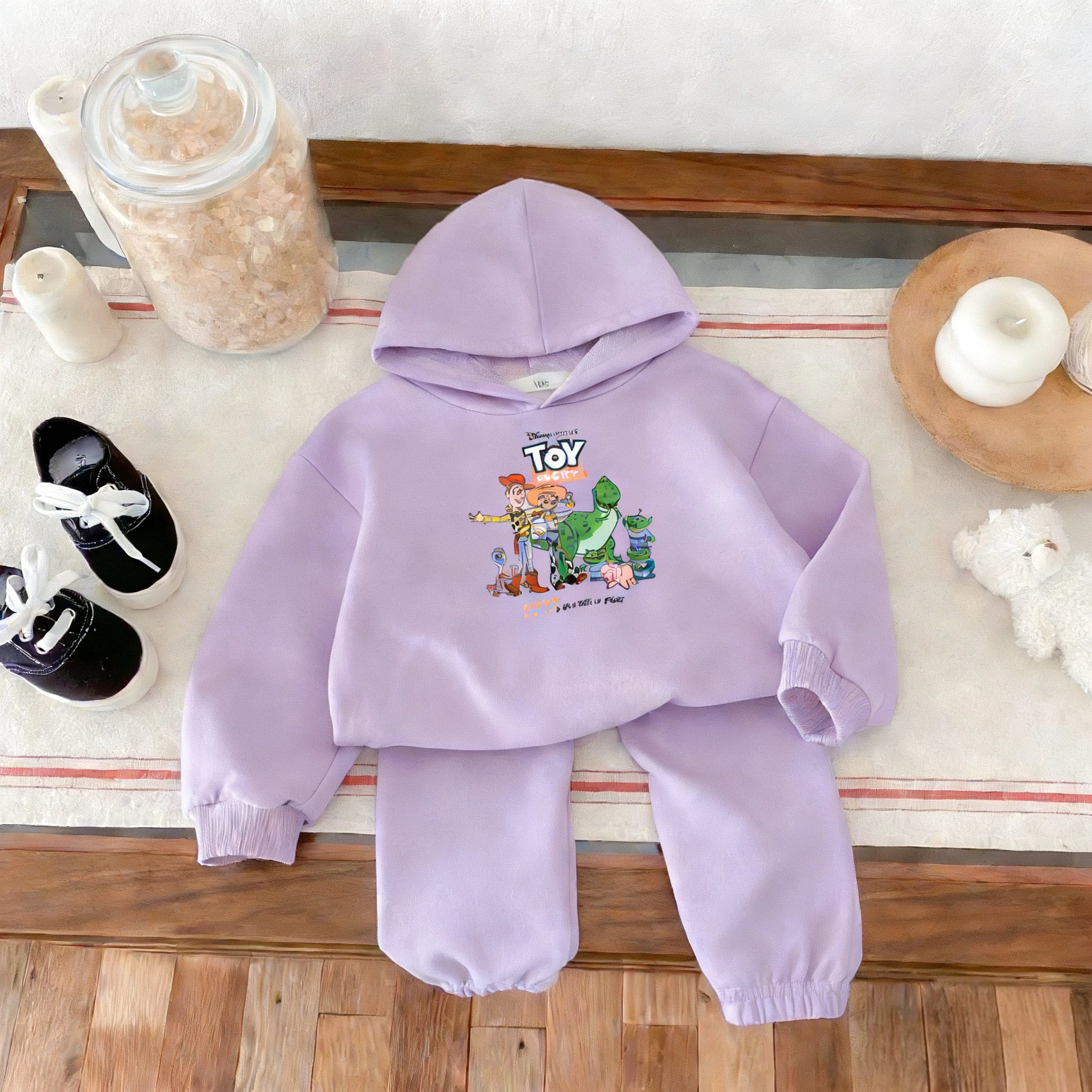 2-teiliges Set Kinderkleidung mit Toy Story-Print, Hoodie + Jogginghose, Frühling-Herbst-Outfit, Einfache Modische Freizeitkleidung Image