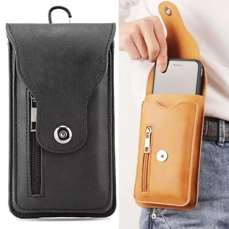 Sac banane en cuir pour iPhone, poudres de téléphone, clip de ceinture, portefeuille, housse de fente pour carte, iPhone 14 Pro Max, iPhone 12, iPhone 13, iPhone 11 Pro Max, iPhone XR, iPhone X,