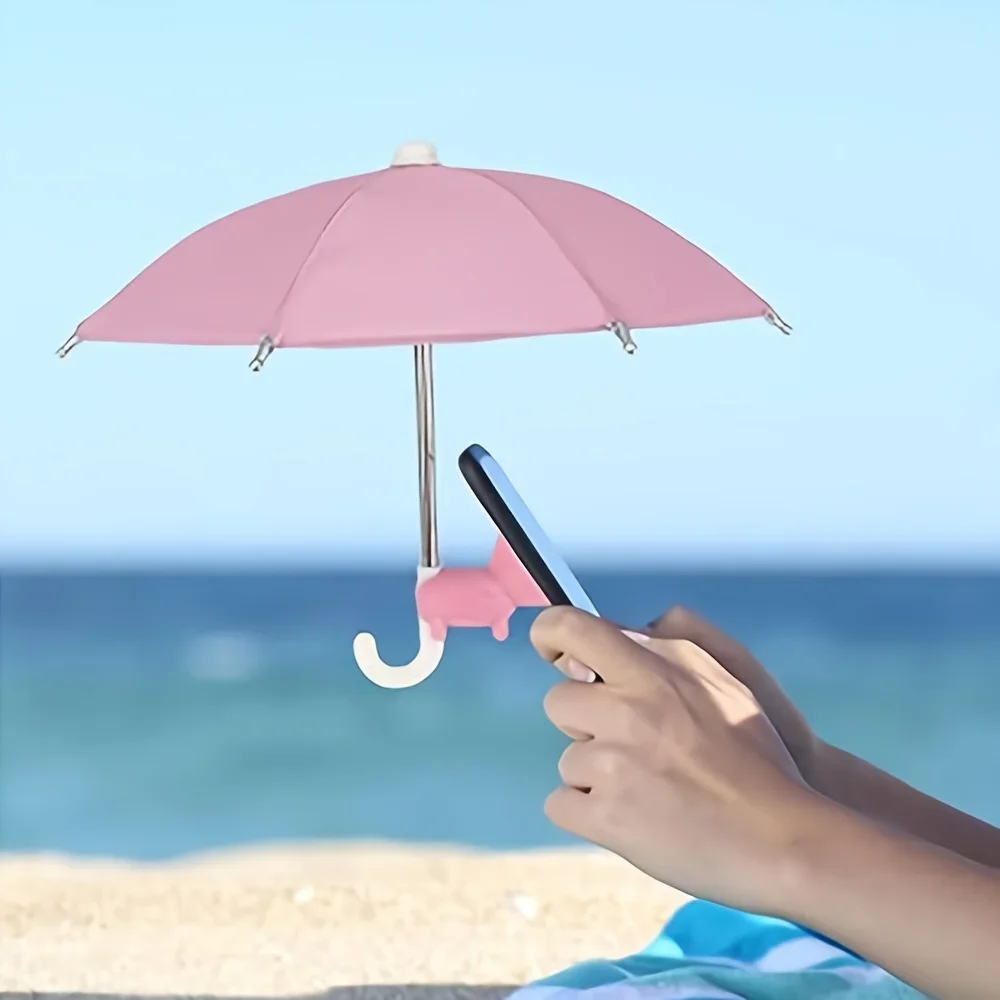 Mini-Regenschirm für Smartphones mit Saugnapfhalter, blendfreier Sonnenschutz für den Außenbereich, entspiegelter Displayschutz Image