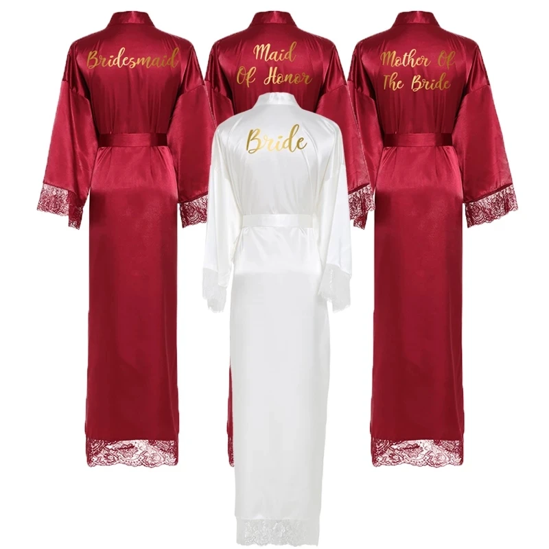 Abito lungo da donna Abito in raso Abito da sposa Abito da damigella d'onore Abito in pizzo Abito da sposa Indumenti da notte Accappatoio Vestaglia Abiti lunghi