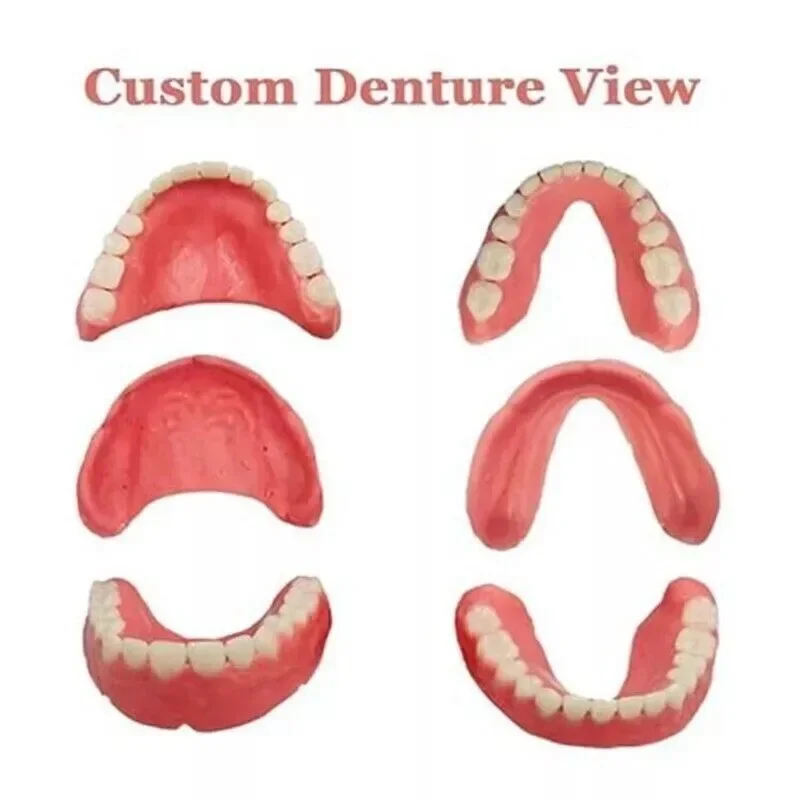 DIY Anpassbare Zahn Abdeckung Prothese Pflege Oberen Und Unteren Kunststoff Zahnersatz Vorgeformt Falsche Zähne Set Dental Harz Prothese Image