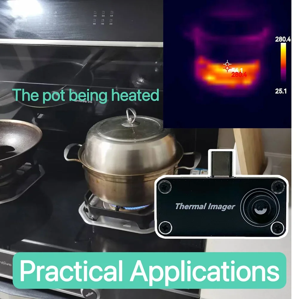 Wärmebildkamera, Nachtsicht, externer Telefontemperatursensor, 32 x 32 Auflösung, mehrere Farbmodi für Android-Handys Image