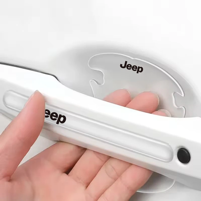 Auto Türgriff Schüssel Aufkleber Rückspiegel Anti-kollision Schutz Streifen Für Jeep Cherokee Renegade Wrangler Gladiator Hawk Image