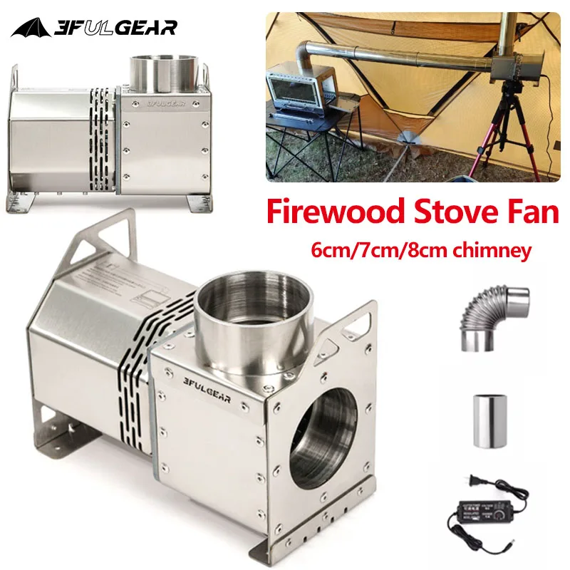 3F UL GEAR Rauchrohr induzierter Entwurfsventilator für Kamin, verstellbar, für den Außenbereich, Brennholzofen, Zelt, Holzofen, Booster, Pellet, Silo, 24 V