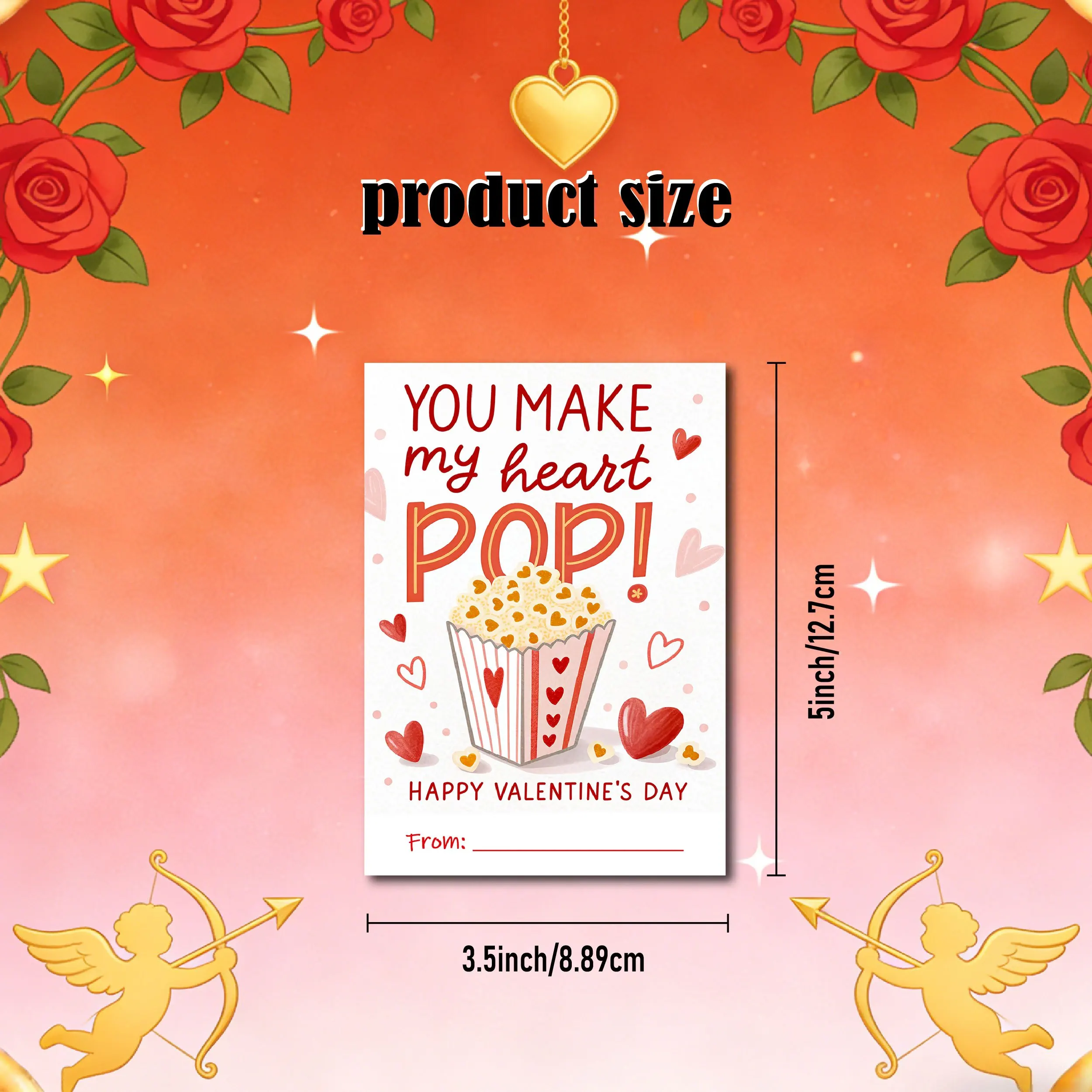 Das Grußkarten-Set zum Valentinstag mit humorvollem und witzigem Popcorn-Motiv eignet sich perfekt zum Verschenken von Geschenkkarten an Freunde und geliebten Menschen Image