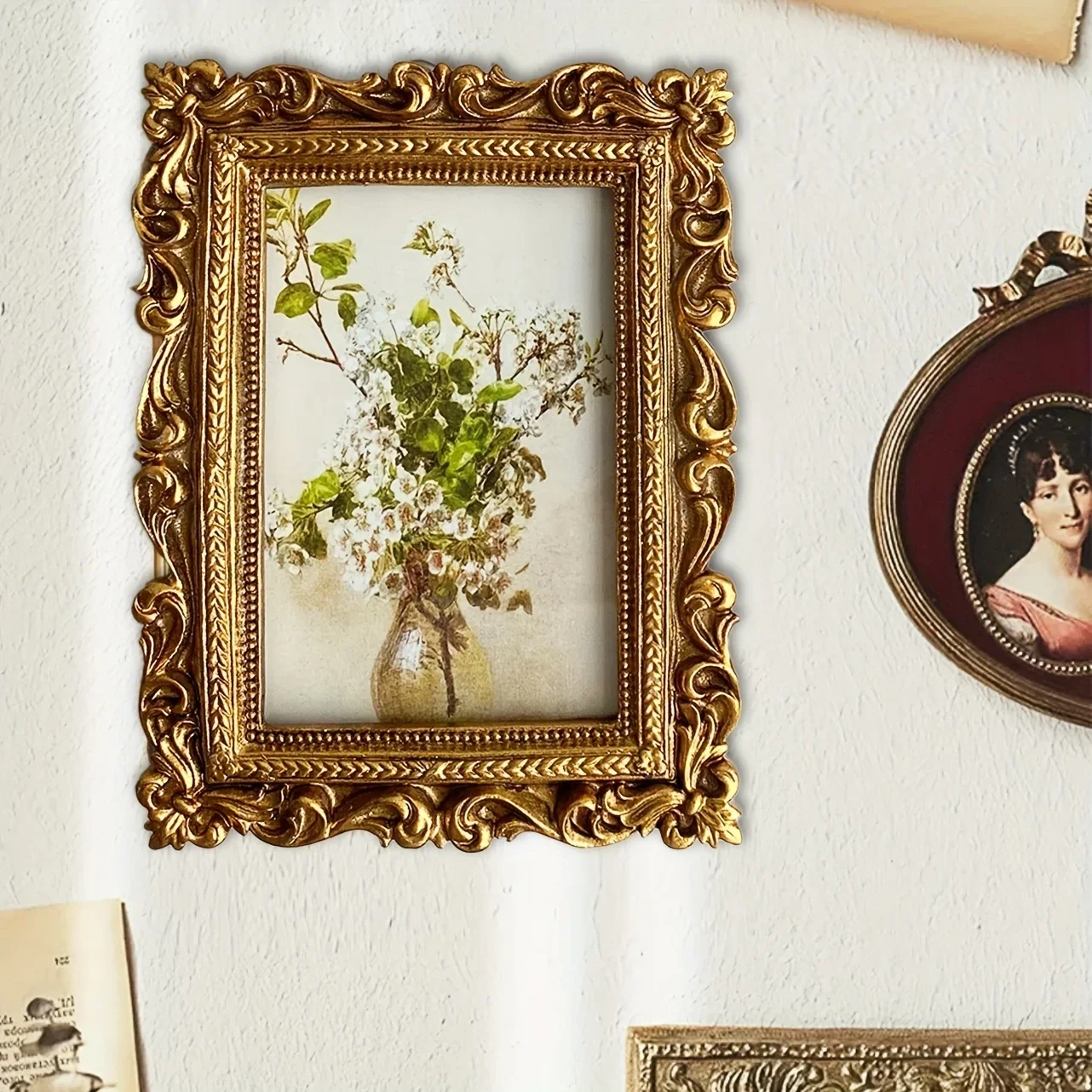 Vintage-Bilderrahmen 10,2 x 15,2 cm, luxuriöse antike Bilderrahmen mit Glasfront, Fotodisplay, Tisch-Wandbehang, Geschenkideen