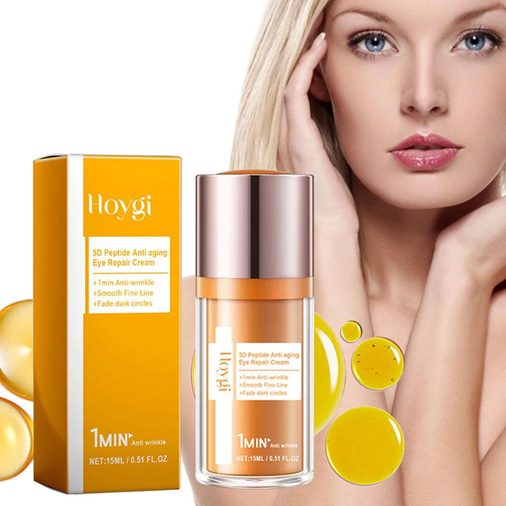 5D Peptid-Augencreme – Anti-Aging, Augenringe und Faltenbehandlung, feuchtigkeitsspendende und straffende Augenpflege, 15 ml Image
