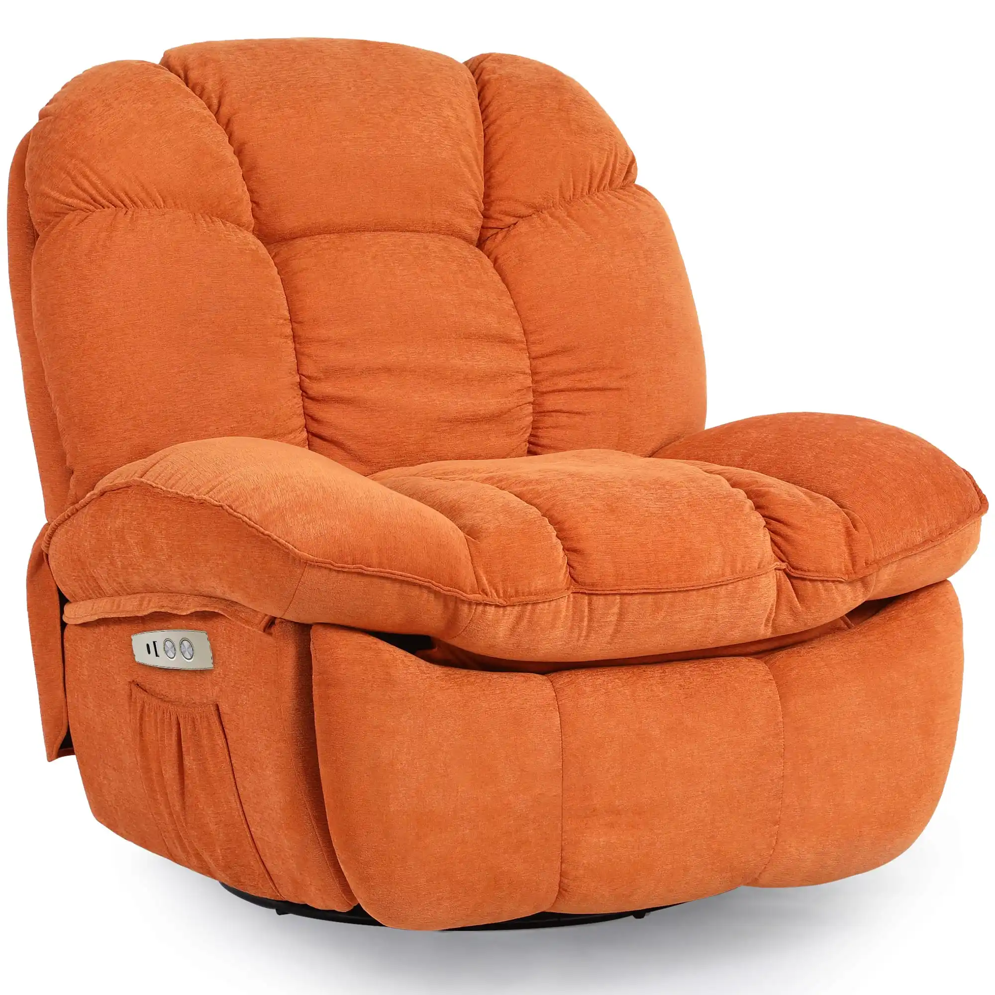 Orangefarbener elektrischer Massagesessel, Mehrkörper-Airbag-Massagesofa, verstellbarer und drehbarer Sessel