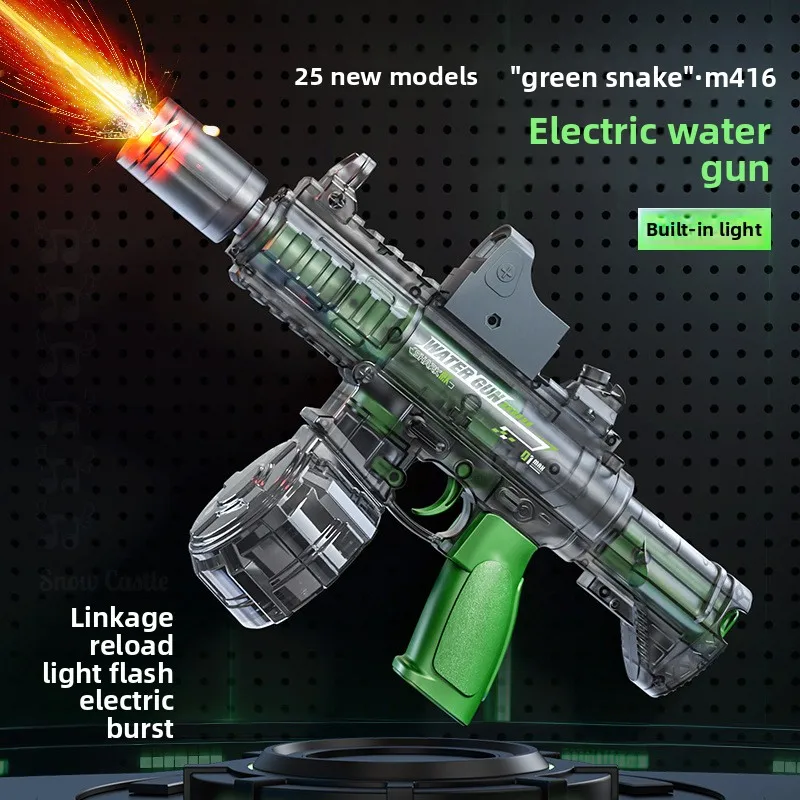 Simulierte Abfeuerung und Rückstoß Elektrische Wasserpistole Spielzeug Kinder Automatische Sensor Lichter Wasser Pistole Outdoor Strand Kinder Spielzeug Geschenk Image