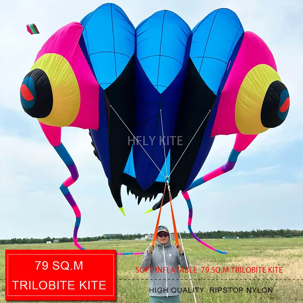 7HFLY Neuankömmling weicher aufblasbarer Riesen-79 SQ.M Trilobit-Drachen für Erwachsene Hochwertige Ripstop-Nylon-Tier-Show-Drachen Image