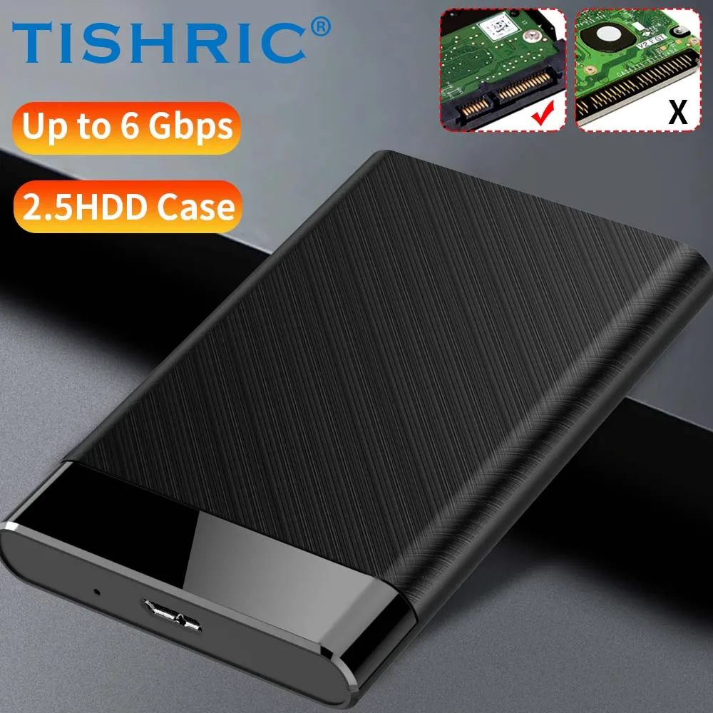 TISHRIC HDD-Gehäuse Typ C auf SATA 2,5 Zoll HD-Gehäuse Externe Festplattenbox Tragbares mobiles Festplattengehäuse für Laptop-PC Image