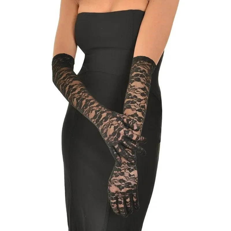 Sexy Anti-UV Elastizität Spitze Mesh Handschuhe Arm Wärmer Sommer Elegante Frauen Lange Fahren Handschuhe Weiß Schwarz Rot Sonnenschutz Handschuhe