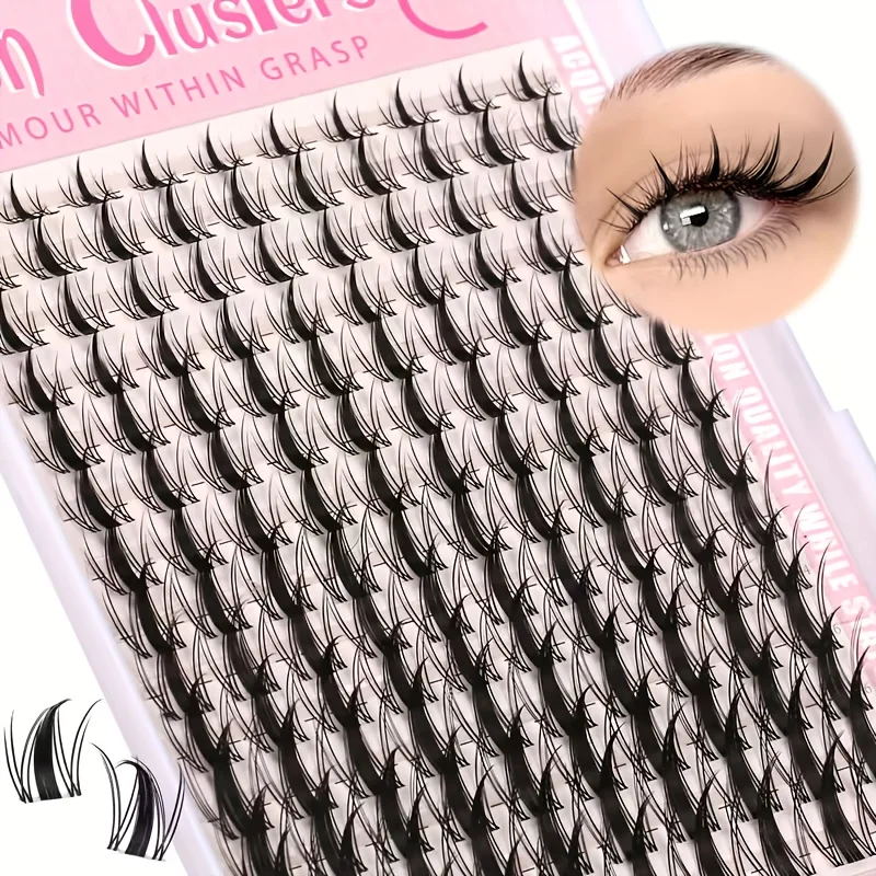 140 Stück Fairy Eyelash 8-18mm Manga-Wimpern C-Curl Aufrechte - Große Spannweite DIY-Wimpern Natürliche Erweiterung Wet-Look Scharfe Anime-Wimpern Image