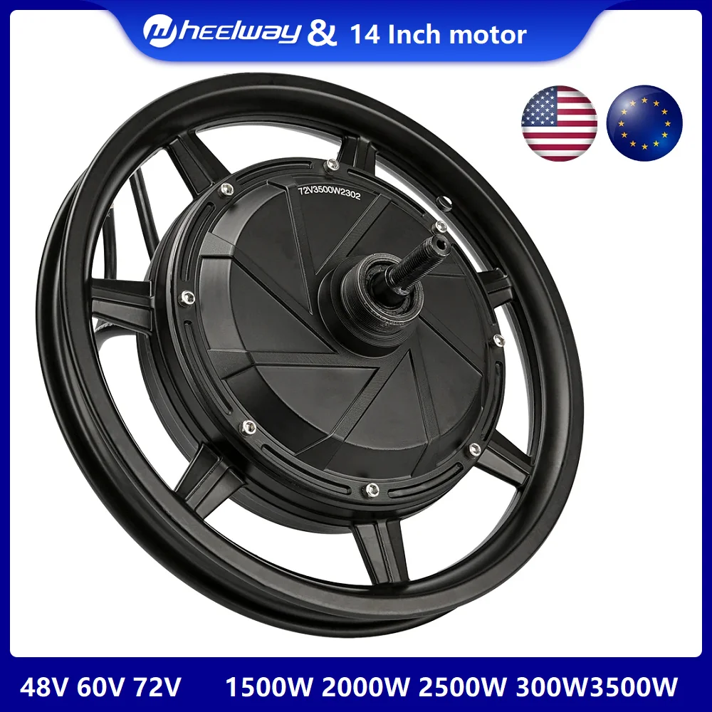 Motore del mozzo più forte per bicicletta elettrica da 14 pollici 36V 72v 2000W 3000w 120 km / h Motore per bicicletta elettrica per scooter senza spazzole kugo Kirin B2