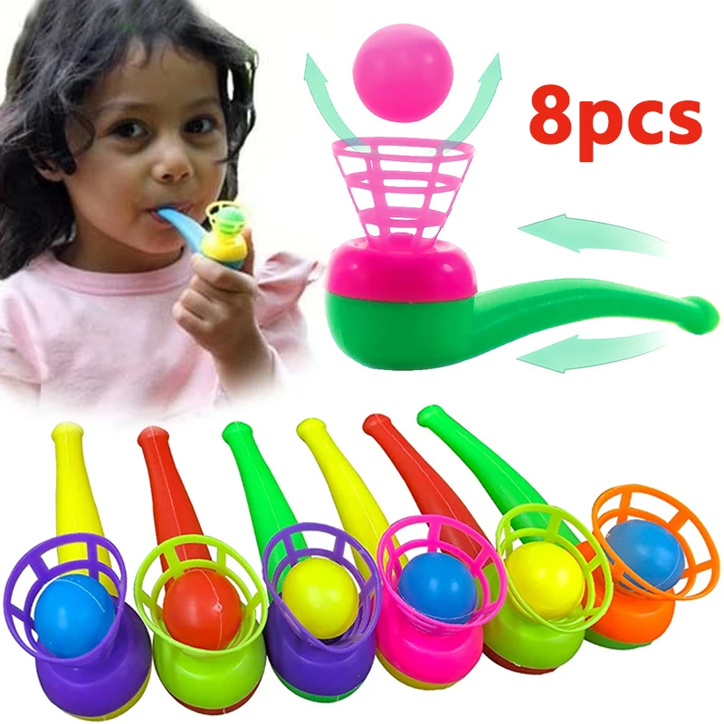 2-8 pezzi di tubo di plastica colorato palla di colpo puzzle per bambini giocattoli classici magici galleggianti palla di colpo giocattoli gioco di allenamento per l'equilibrio del bambino