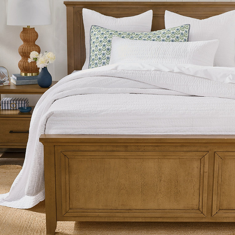 Striped Seersucker Cotton Quilt - Full/Queen - Grandin Road