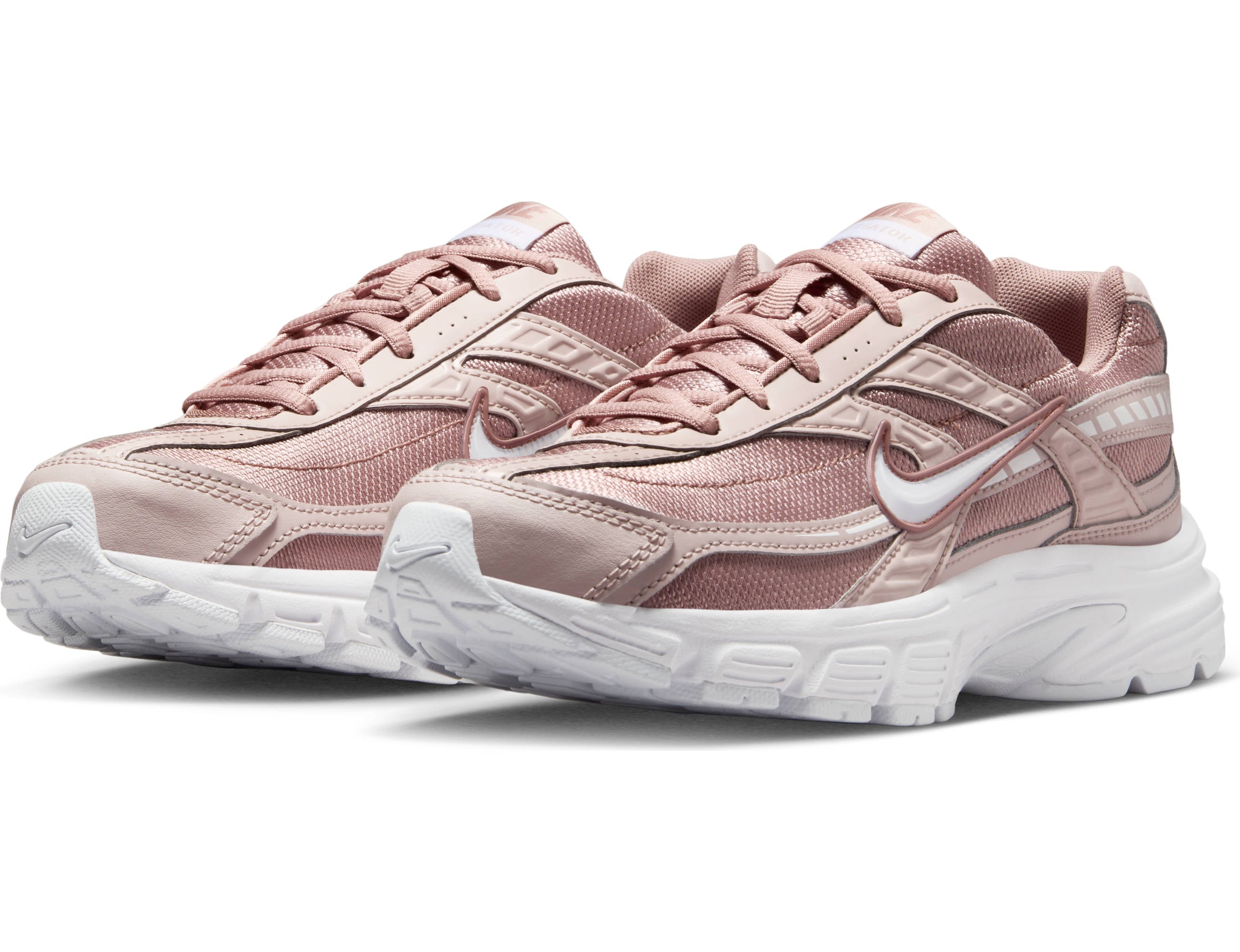 Sneaker NIKE SPORTSWEAR "Initiator", Damen, Gr. 42,5, particle pink, weiß, silt rot, Leder, Textil, Schuhe Sneaker, inspiriert vom Design des Nike P-6