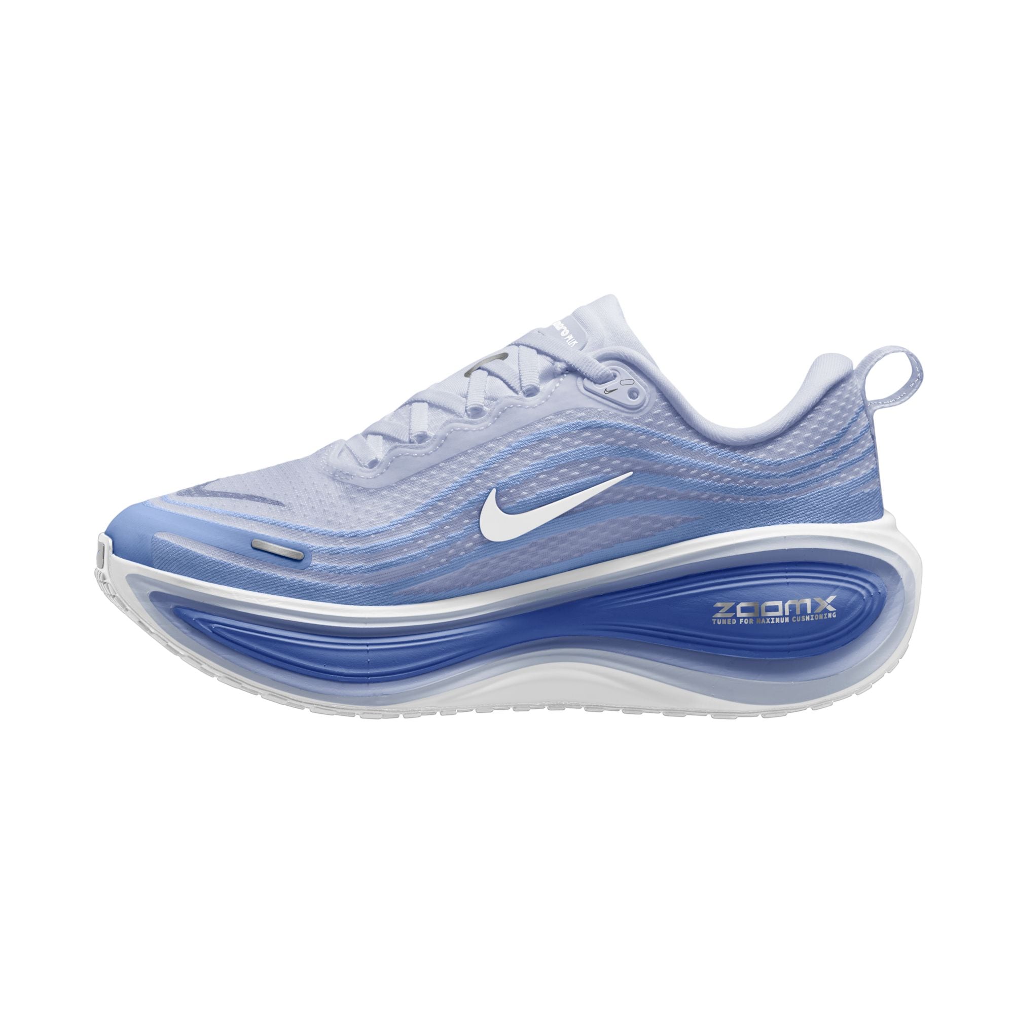 Laufschuh NIKE "W NIKE VOMERO PLUS", Damen, Gr. 40,5, football grau, weiß, aluminum, royal pulse, Synthetik, Textil, Schuhe Laufschuh