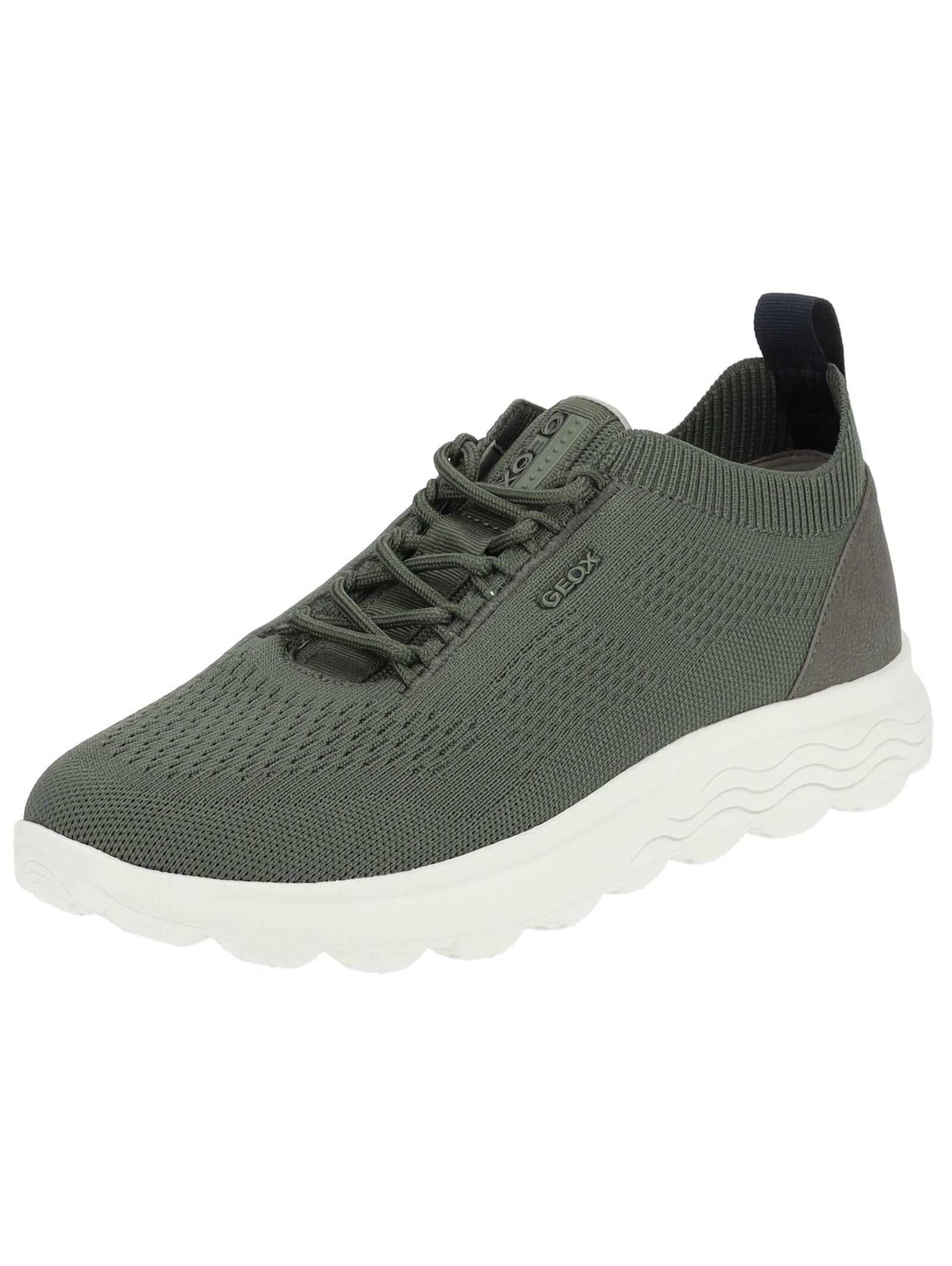 Sneaker GEOX "Geox Sneaker Lederimitat/Textil", Damen, Gr. 45, dunkelgrün, Lederimitat, Textil, Schuhe Sneaker