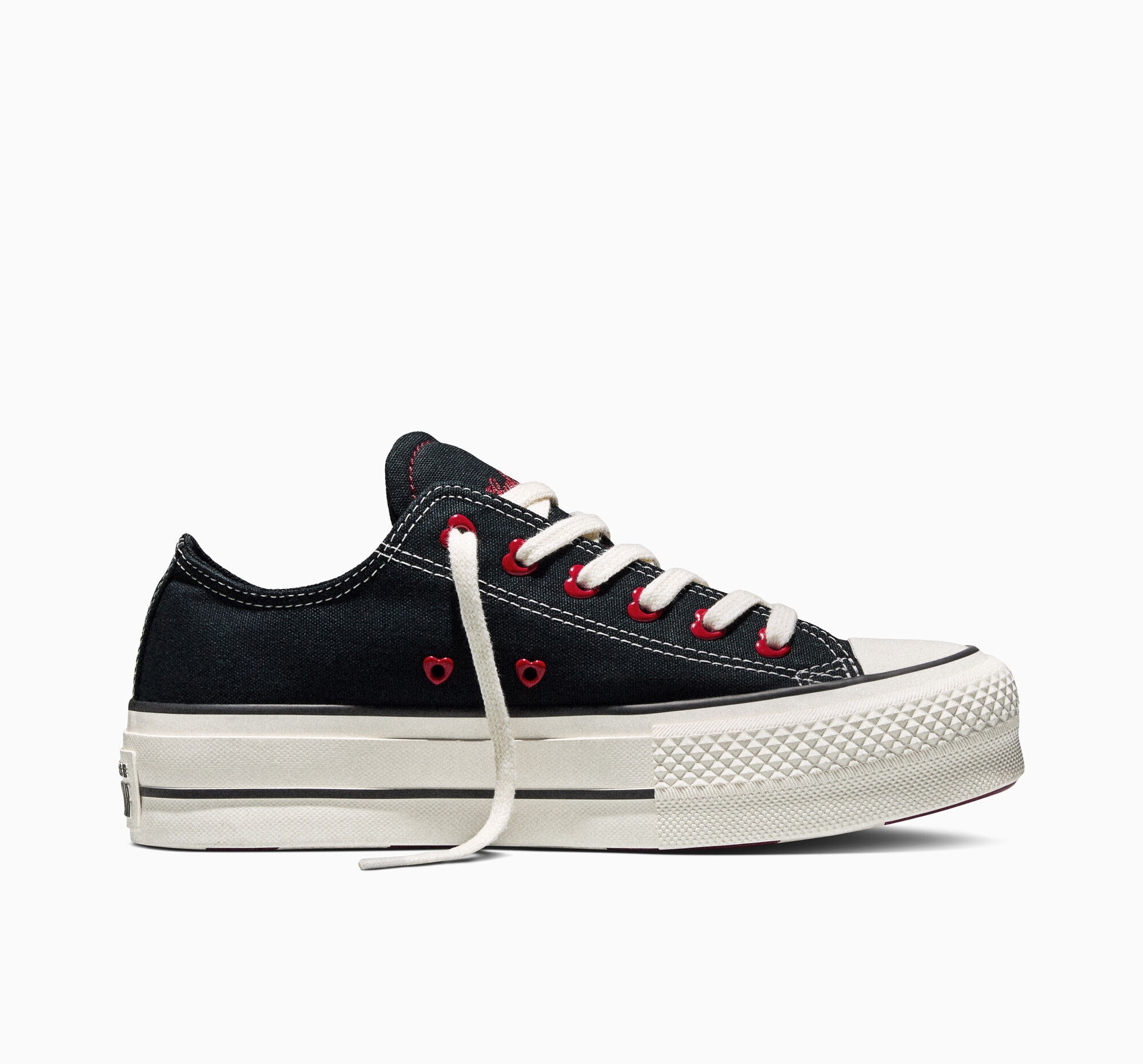 Sneaker CONVERSE "CHUCK TAYLOR ALL STAR LIFT", Damen, Gr. 42, schwarz, egret, days ahead, Textil, Schuhe Sneaker, Valentine Love Edition