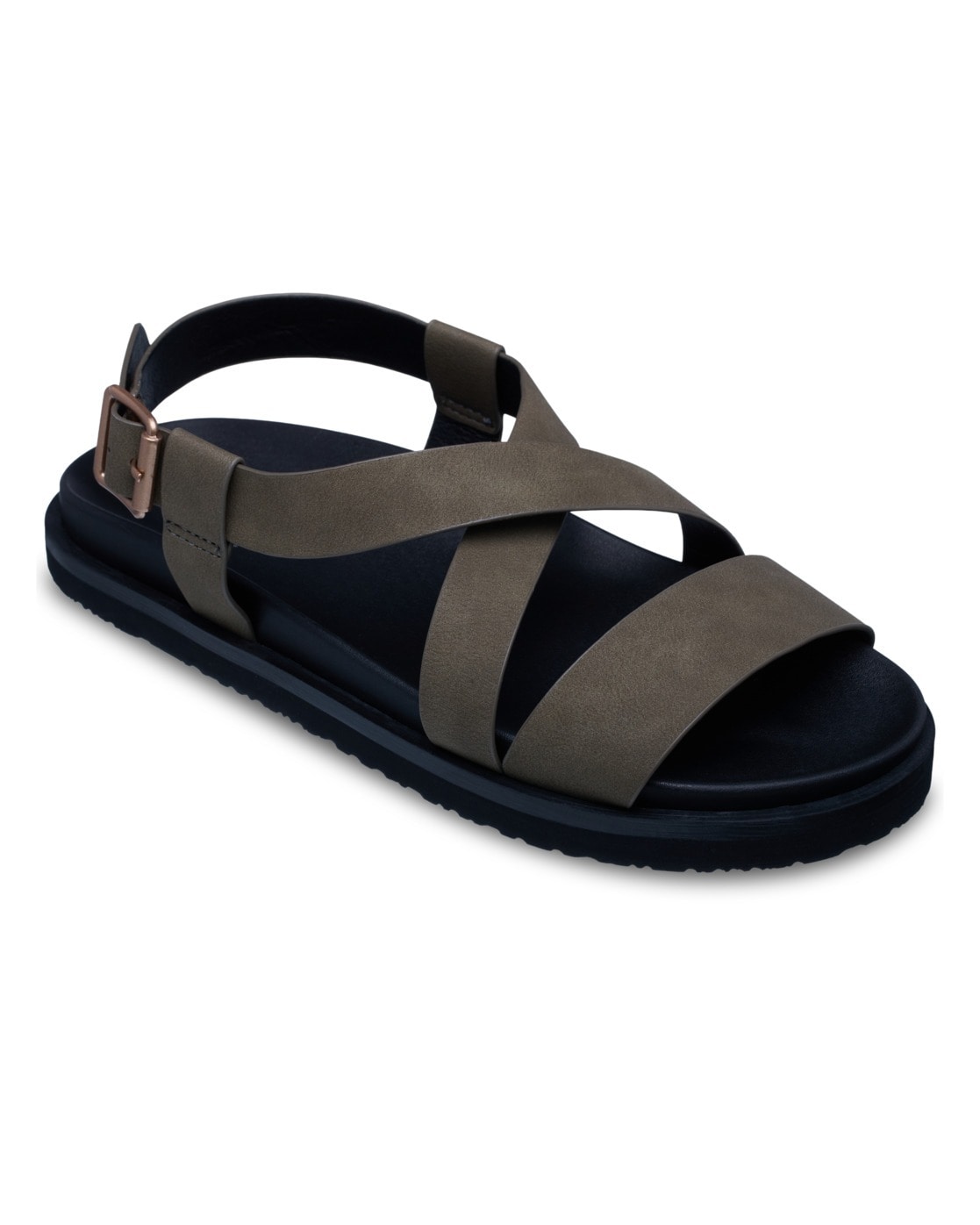 Sandale ROXY "Zaho Crossed", Damen, Gr. 9(40), oil grün, Obermaterial:Obermaterial: 95% synthetisches PU/5% Metall, Futter: 100% synthetisches PU, Laufsohle: 100% EVA;, Schuhe Sandale