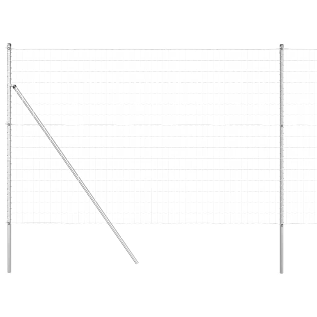 vidaXL Zaun mit Pfosten Silber 1,6 x 10 m Stahl und PVC Image