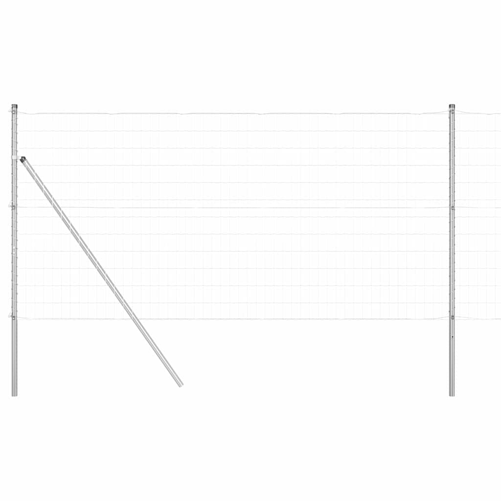 vidaXL Zaun mit Pfosten Silber 1 x 10 m Stahl und PVC Image