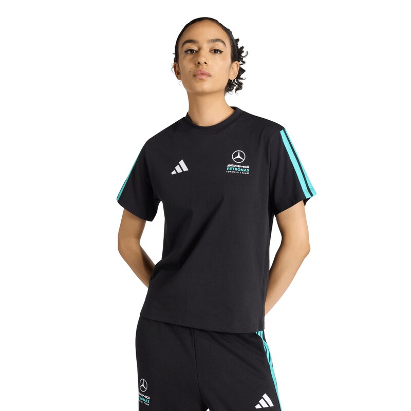 Mercedes AMG Petronas adidas F1 Logo T-Shirt – Schwarz – Damen Image