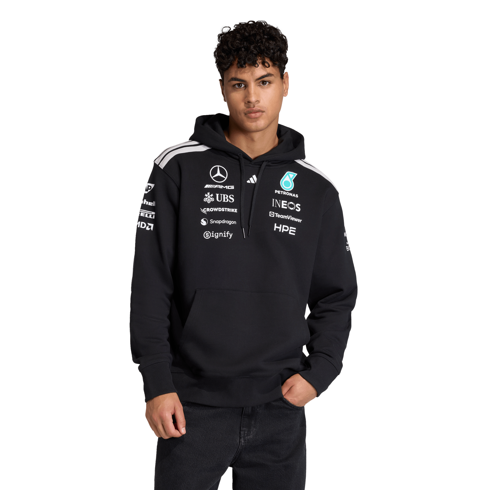 Mercedes AMG Petronas adidas F1 2026 Team Hoodie – Schwarz