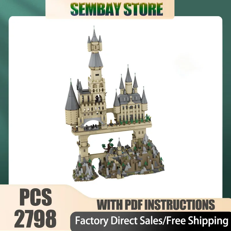 Moc-Bausteine, modulares Schloss – alternatives Modell des Modells 71043, Modell-Technologie-Blöcke, Weihnachten, DIY-Spielzeug, Baugeschenke Image