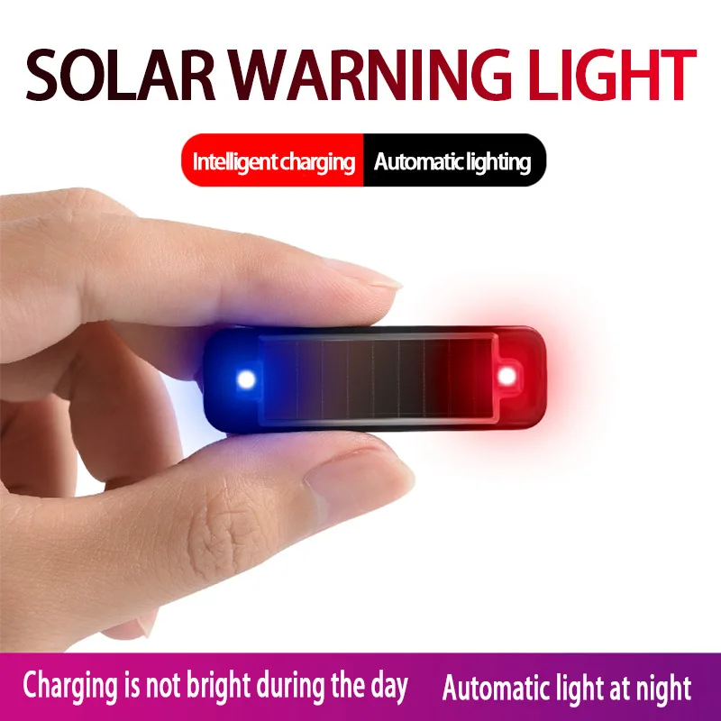 Mini LED Solar Power Auto Warnung Licht Nacht Sicherheit Simulierte Alarm Drahtlose Anti-Diebstahl Vorsicht Lampe Blinkende Dummy Alarm lampe Image