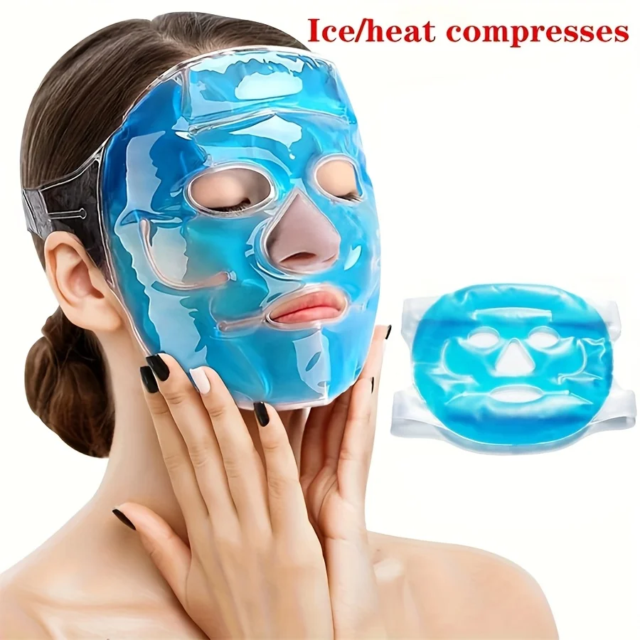 Masque en gel réutilisable 1 pièce – Pack de glace pour soins du visage, soins du visage à double usage froid et chaud et anti-Stress, outil d