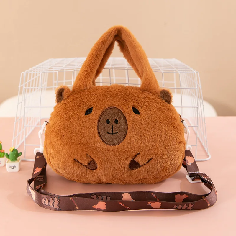 Süße Capybara-Handtaschen für Mädchen, schöne Kinder-Umhängetasche, Kinder-Geschenk, kleines Mädchen, kleine Geldbörse, weiche Plüsch-Capybara-Handtaschen