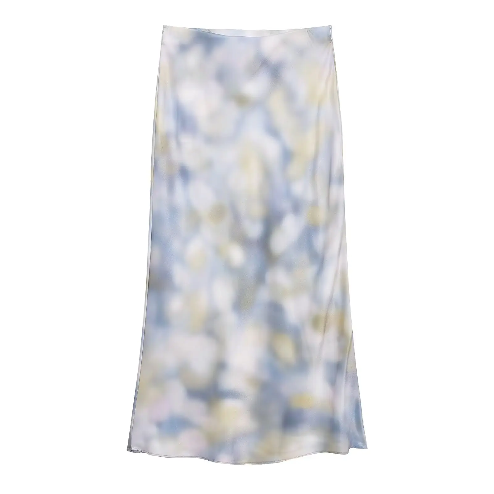 Elegante Frauen Mode Tie Dye Drucken Soft-Touch Midi Rock Faldas Mujer Weibliche Sommer Elastische Taille Beiläufige Dünne Röcke QUN9093 Image