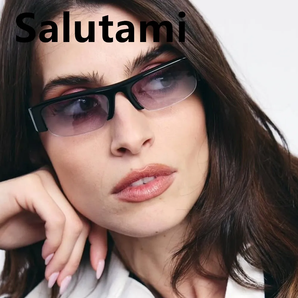 Einzigartige Halbrahmen-Sonnenbrille mit kleinem quadratischem Farbverlauf für Damen, neue Modemarke, Sonnenbrille für Damen, sexy Driving Shades UV400 Image
