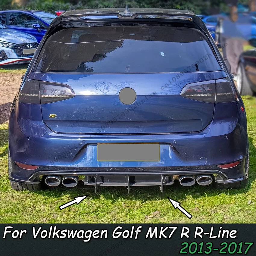 Paraurti posteriore Labbro Diffusore Spoiler Splitter Per Volkswagen Golf 7 MK7 R R-Line 2013-2017 Labbro Posteriore Diffusore Body Kits Accessori