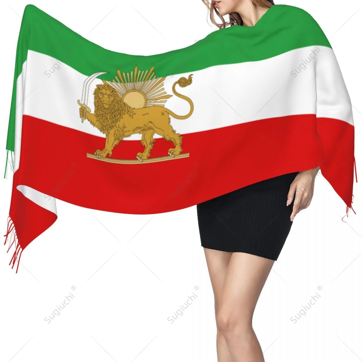 Emblem des Iran Löwe und Sonnenschal Pashmina warme Schals Schal Wrap Hijab Frühling Winter Multifunktions Unisex Image