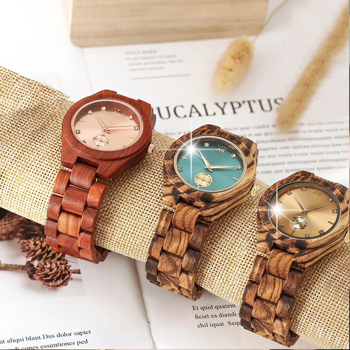 Montre classique en bois pour femme, montres-bracelets à quartz de luxe, horloge en bois tendance, coffret cadeau, vente en gros, livraison directe