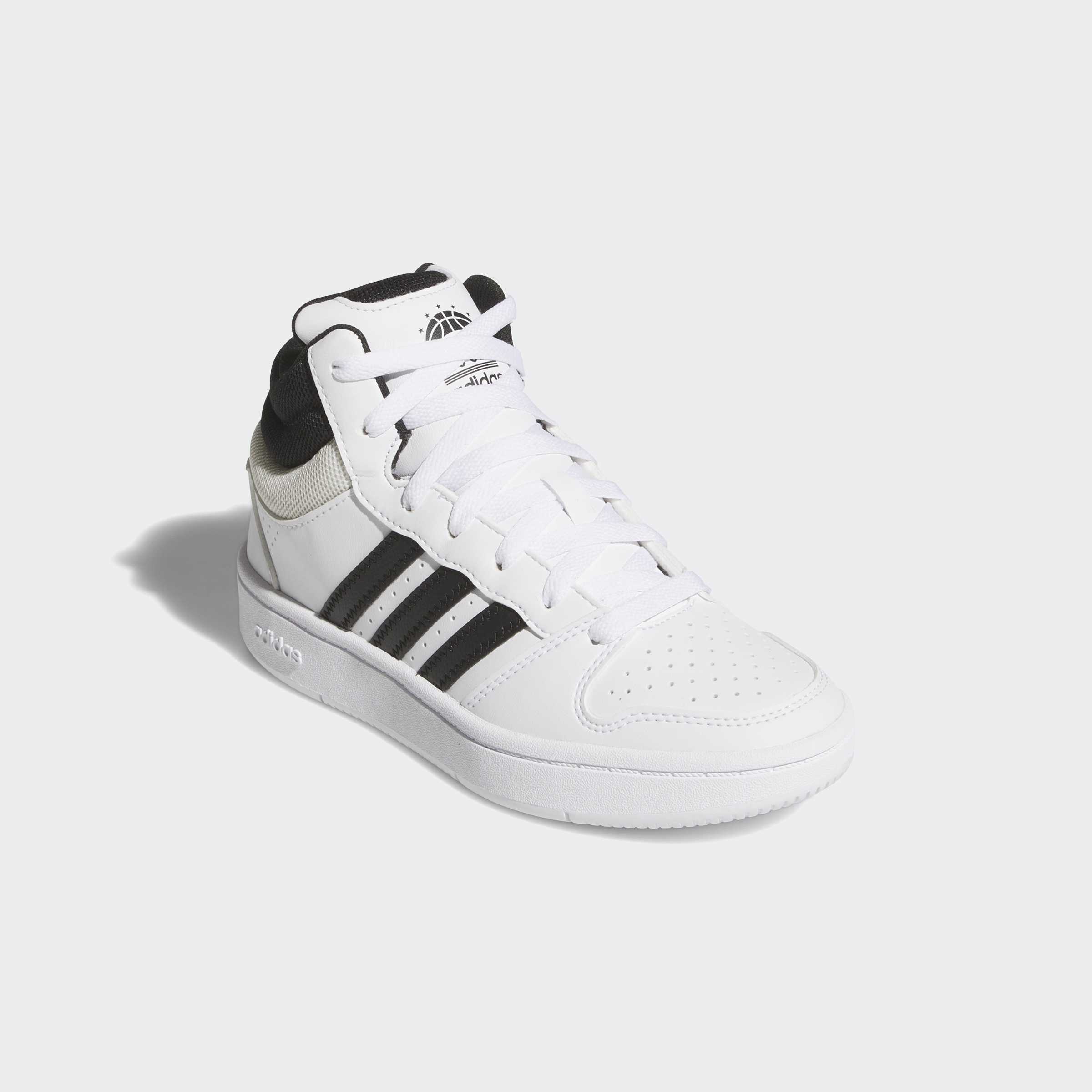 Sneaker ADIDAS SPORTSWEAR "HOOPS MID CLASSIC", Damen, Gr. 38,5, cloud weiß, core schwarz, orbit grau, Synthetik, Schuhe Sneaker, für Kinder & Jugendliche