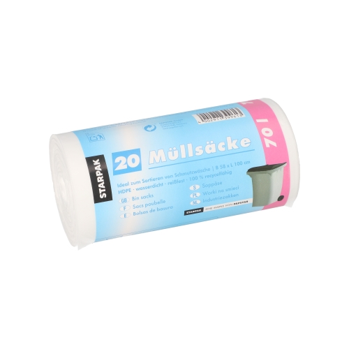 500 Müllsäcke, HDPE 70 l 100 cm x 58 cm transparent Image