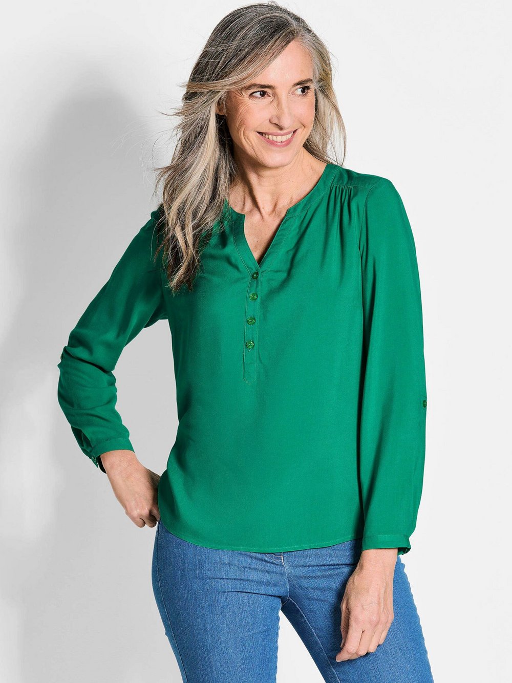 Goldner Schlupfblusen Damen grün, 20 Image